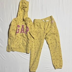 GAP Yellow Floral Sweatpants & Hoodie Set
